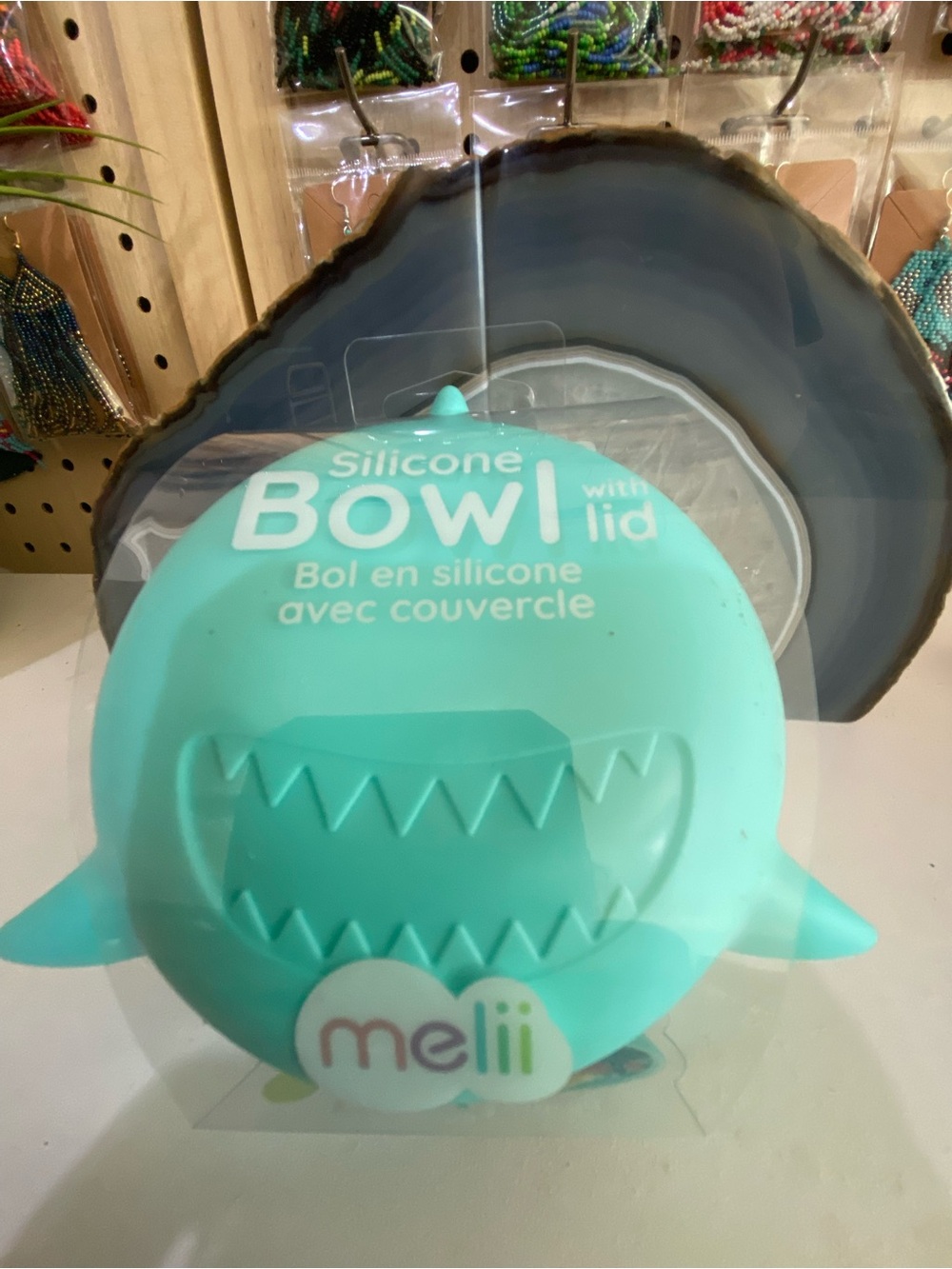 Melii Silicone Shark Snack Cup in Aqua